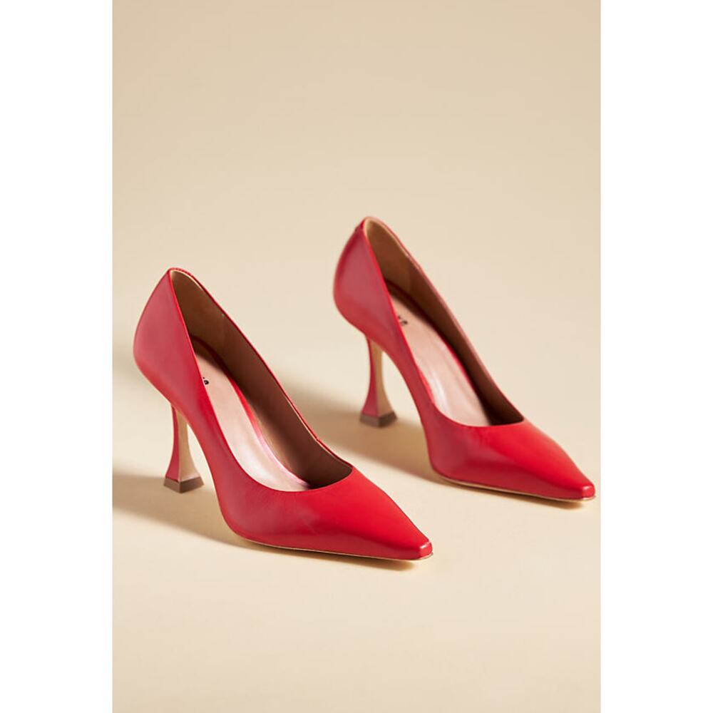 NWT Anthropologie Maeve Red Pump High Heels - New 37 EU (6.5-7.0 US)